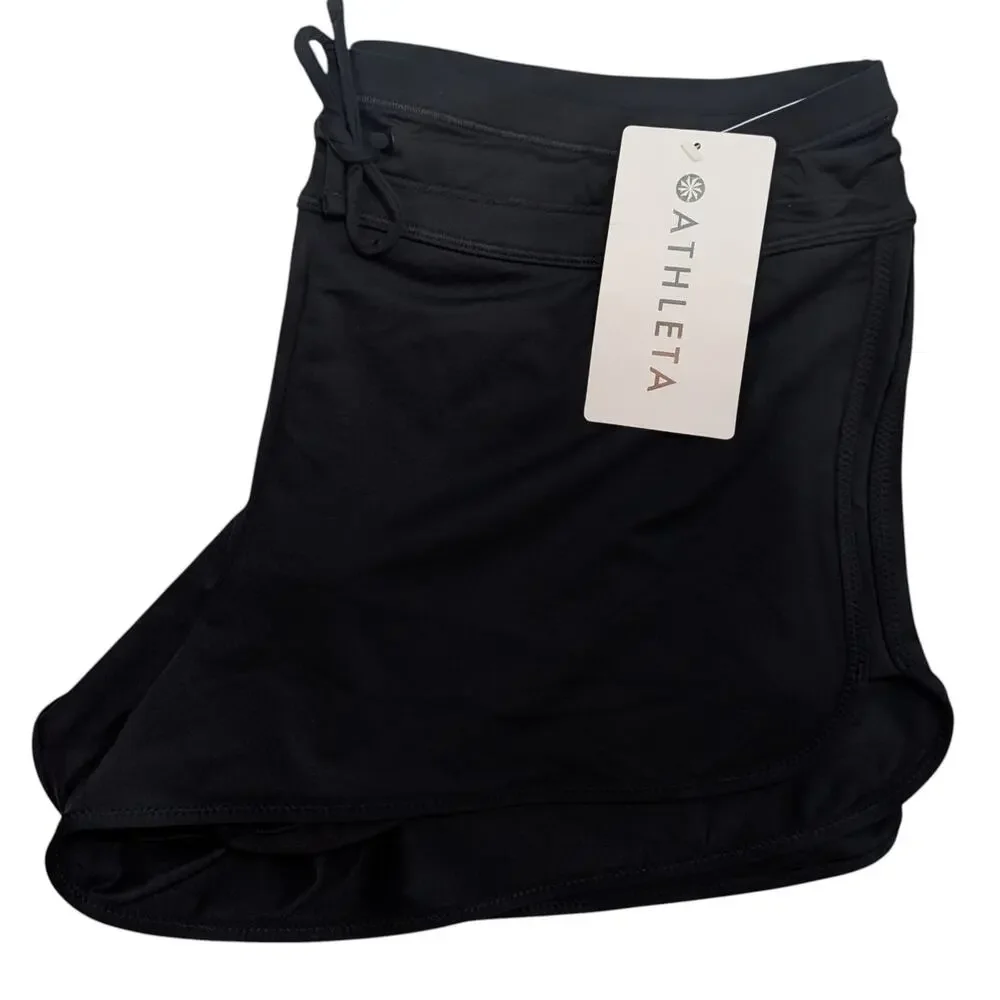 Athleta L black Kata Surge Shorts swim bikini coverup rash guard sun UPF pool - Picture 5 of 6
